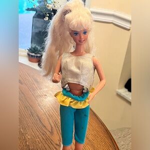 Vintage Mattel Barbie Long Blonde Hair exercise outfit!